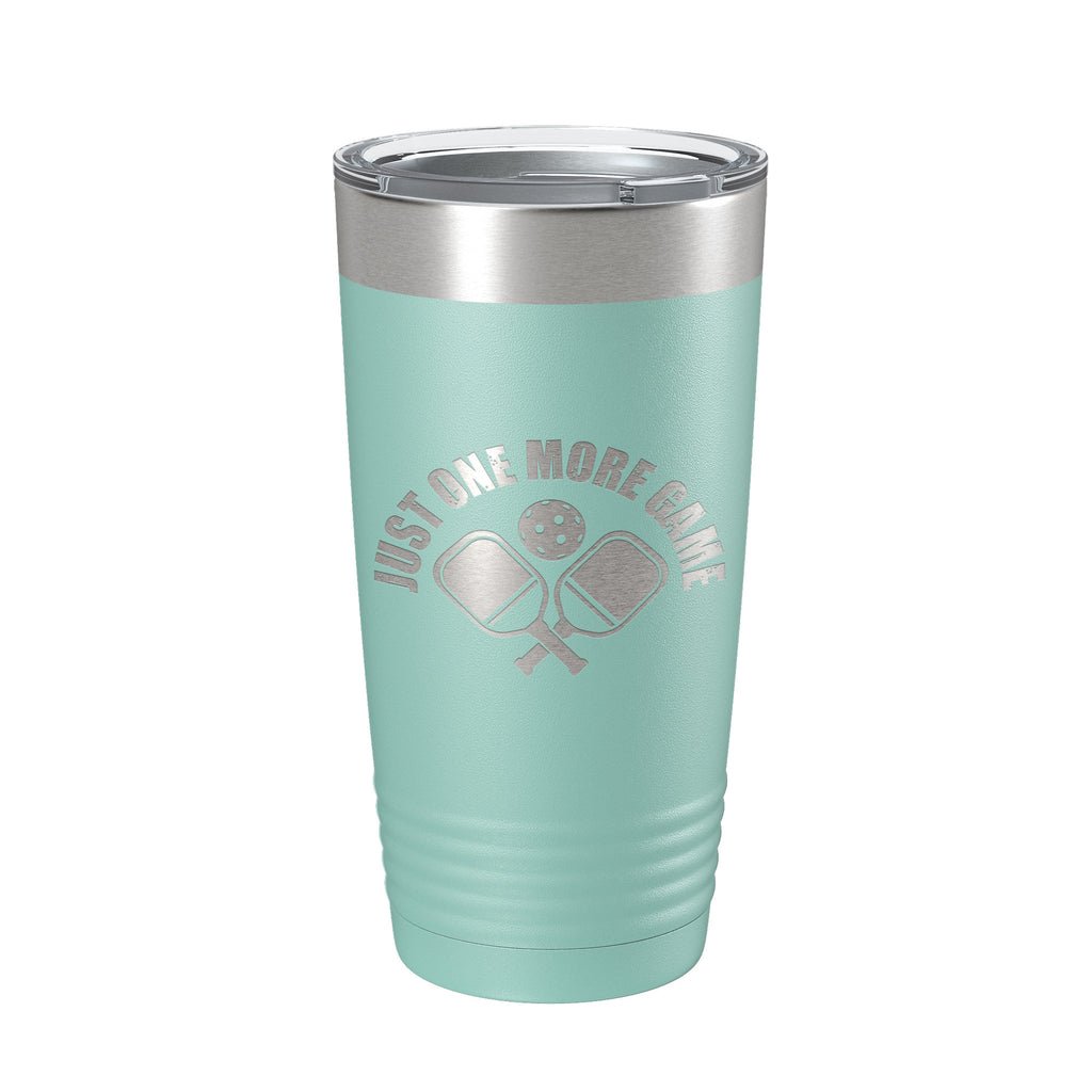 Pickleball Just One More Game Tumbler Travel Mug Gift Insulated Laser Engraved Coffee Cup 20 oz