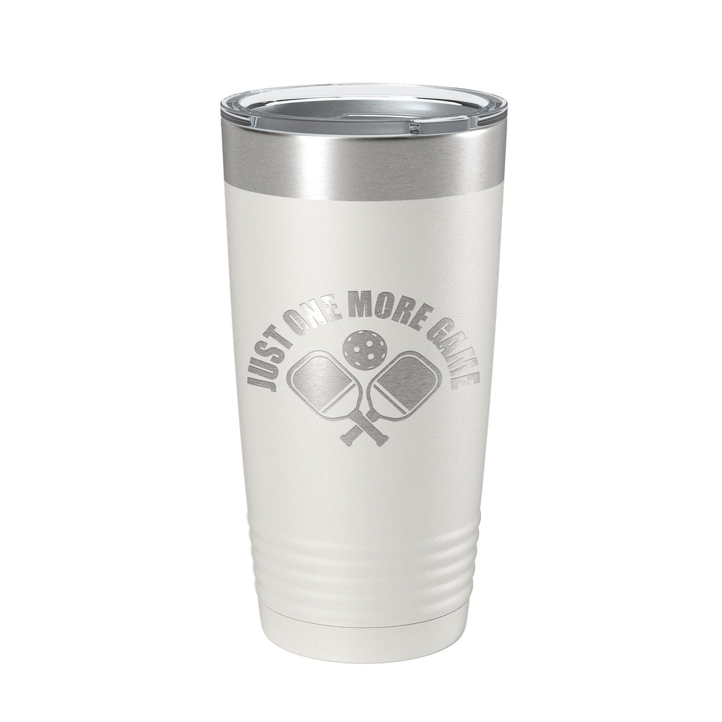 Pickleball Just One More Game Tumbler Travel Mug Gift Insulated Laser Engraved Coffee Cup 20 oz