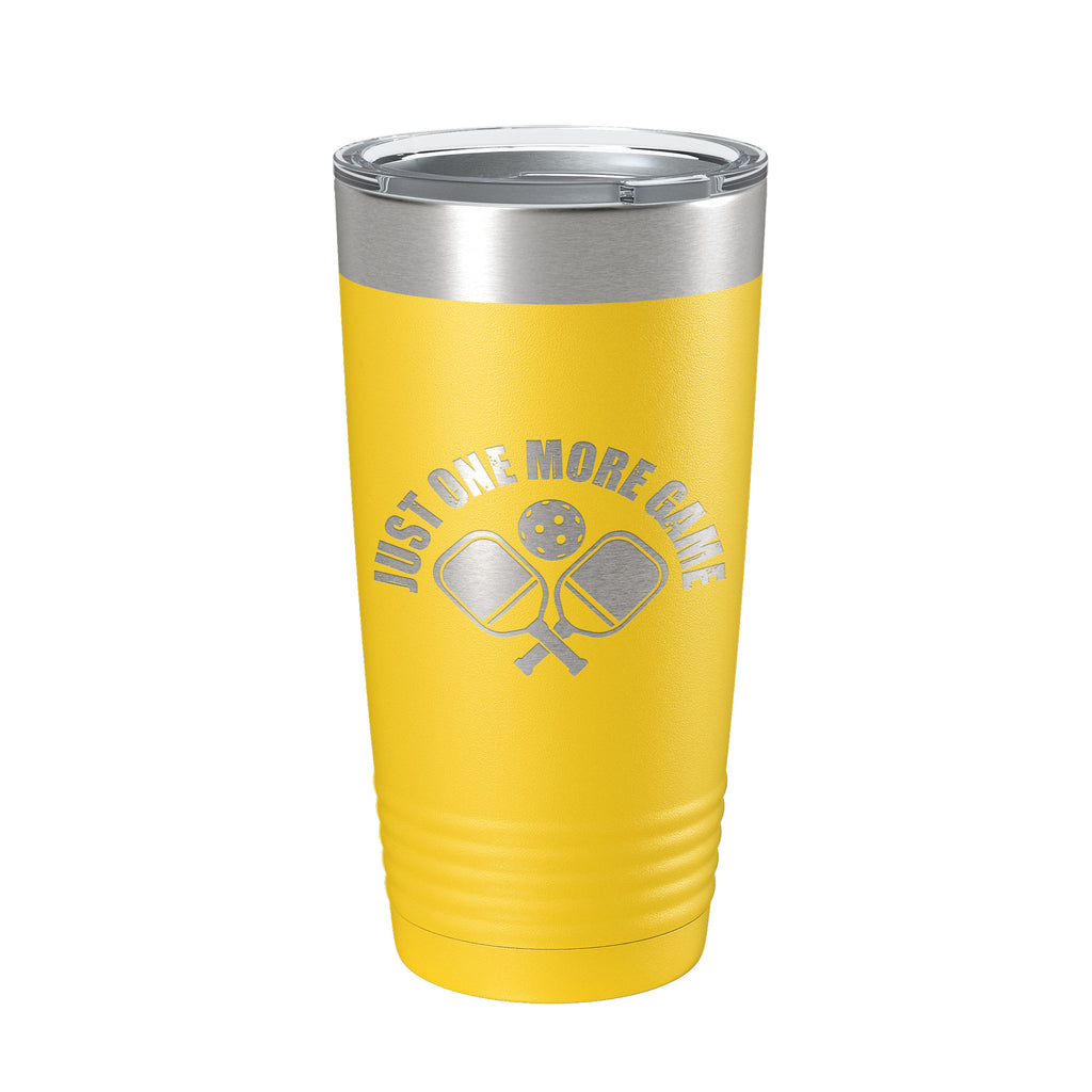 Pickleball Just One More Game Tumbler Travel Mug Gift Insulated Laser Engraved Coffee Cup 20 oz