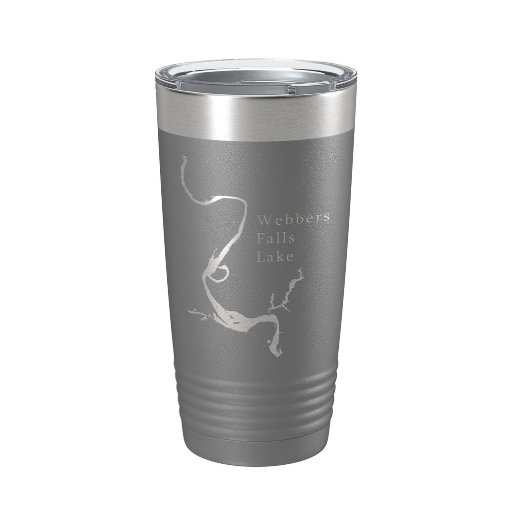 Webbers Falls Lake Map Tumbler Travel Mug Insulated Laser Engraved Coffee Cup Oklahoma 20 oz