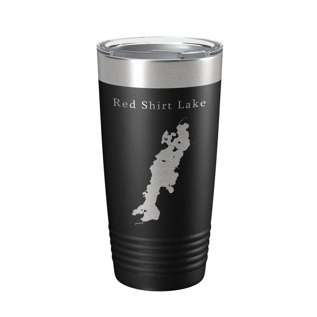 Red Shirt Lake Map Tumbler Travel Mug Insulated Laser Engraved Coffee Cup Alaska 20 oz