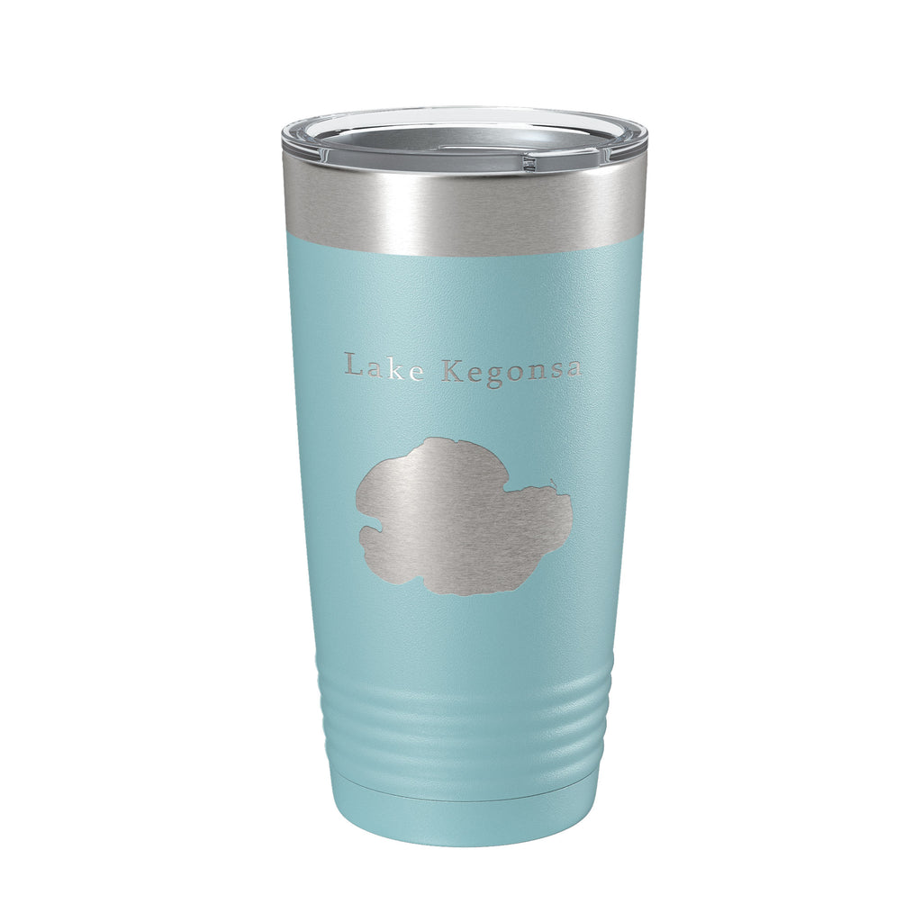 Lake Kegonsa Map Tumbler Travel Mug Insulated Laser Engraved Coffee Cup Wisconsin 20 oz