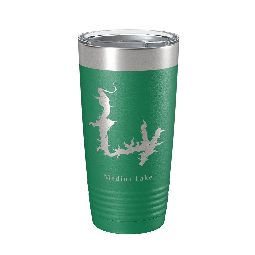 Medina Lake Map Tumbler Travel Mug Insulated Laser Engraved Coffee Cup Texas 20 oz