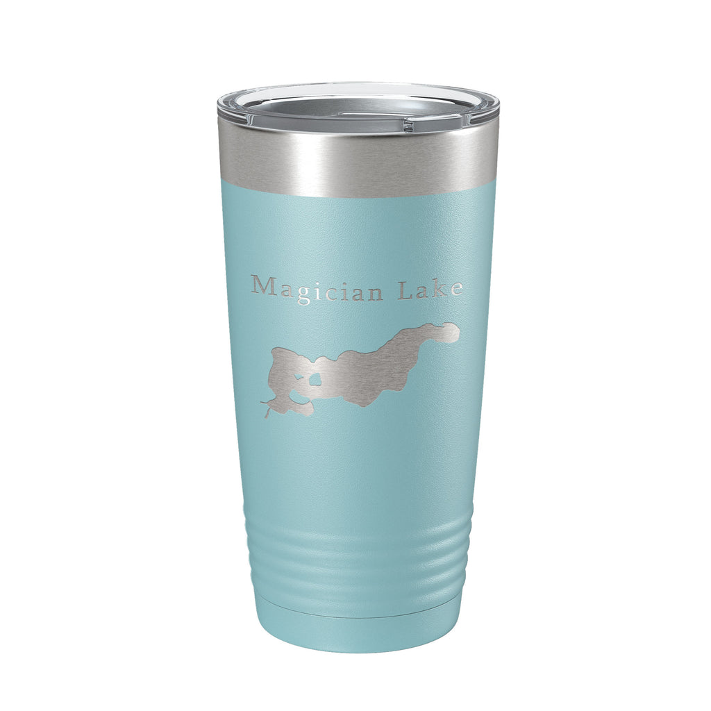 Magician Lake Map Tumbler Travel Mug Insulated Laser Engraved Coffee Cup Michigan 20 oz