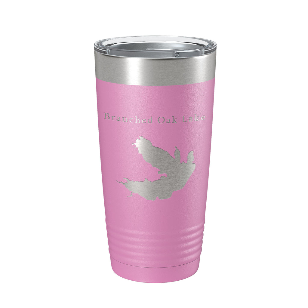 Branched Oak Lake Map Tumbler Travel Mug Insulated Laser Engraved Coffee Cup Nebraska 20 oz