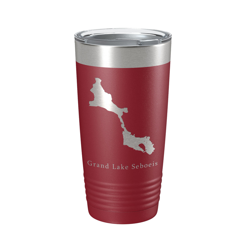 Grand Lake Seboeis Map Tumbler Travel Mug Insulated Laser Engraved Coffee Cup Maine 20 oz