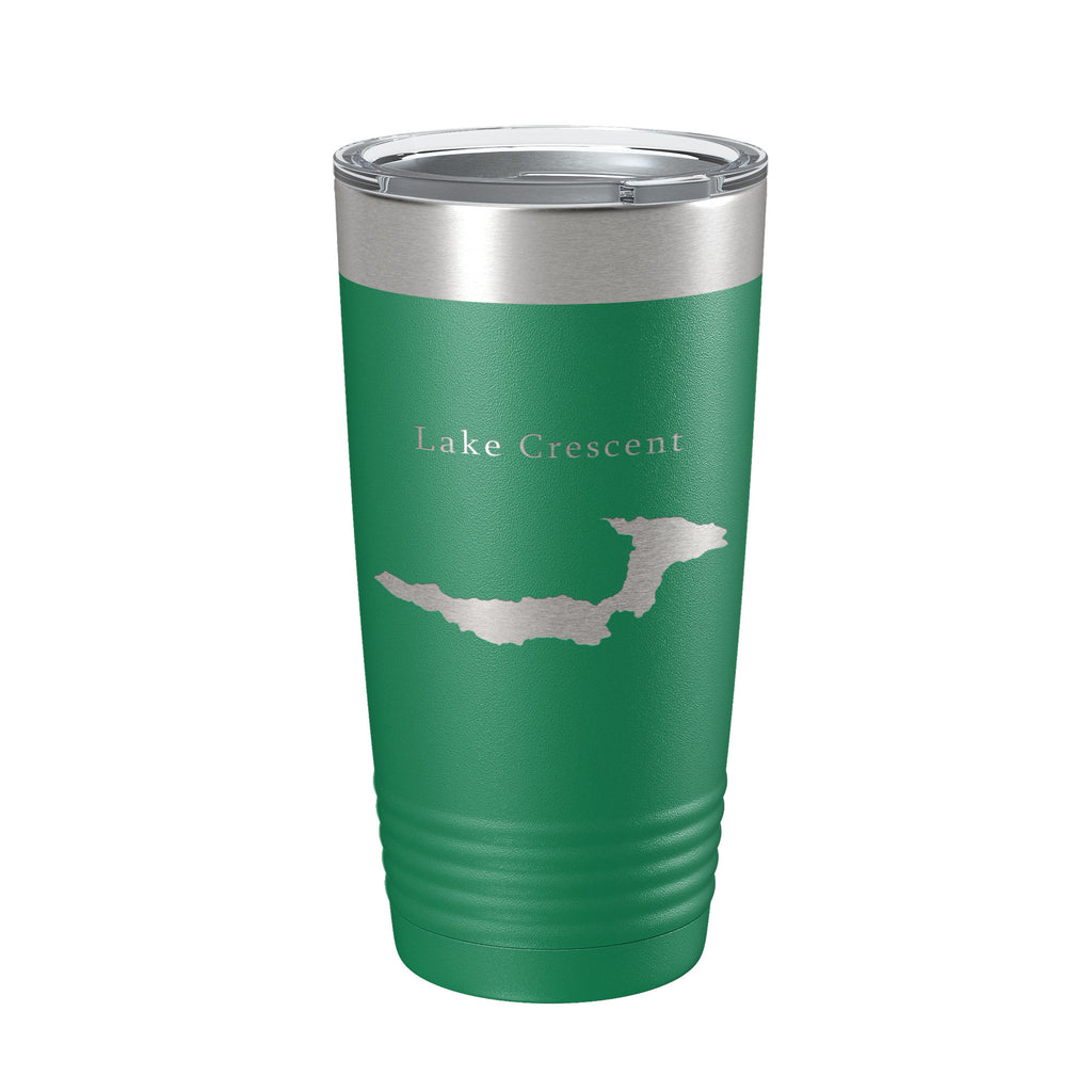 Lake Crescent Map Tumbler Travel Mug Insulated Laser Engraved Coffee Cup Washington 20 oz