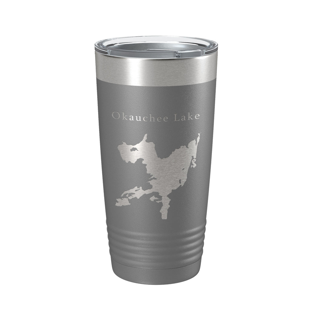 Okauchee Lake Map Tumbler Travel Mug Insulated Laser Engraved Coffee Cup Wisconsin 20 oz