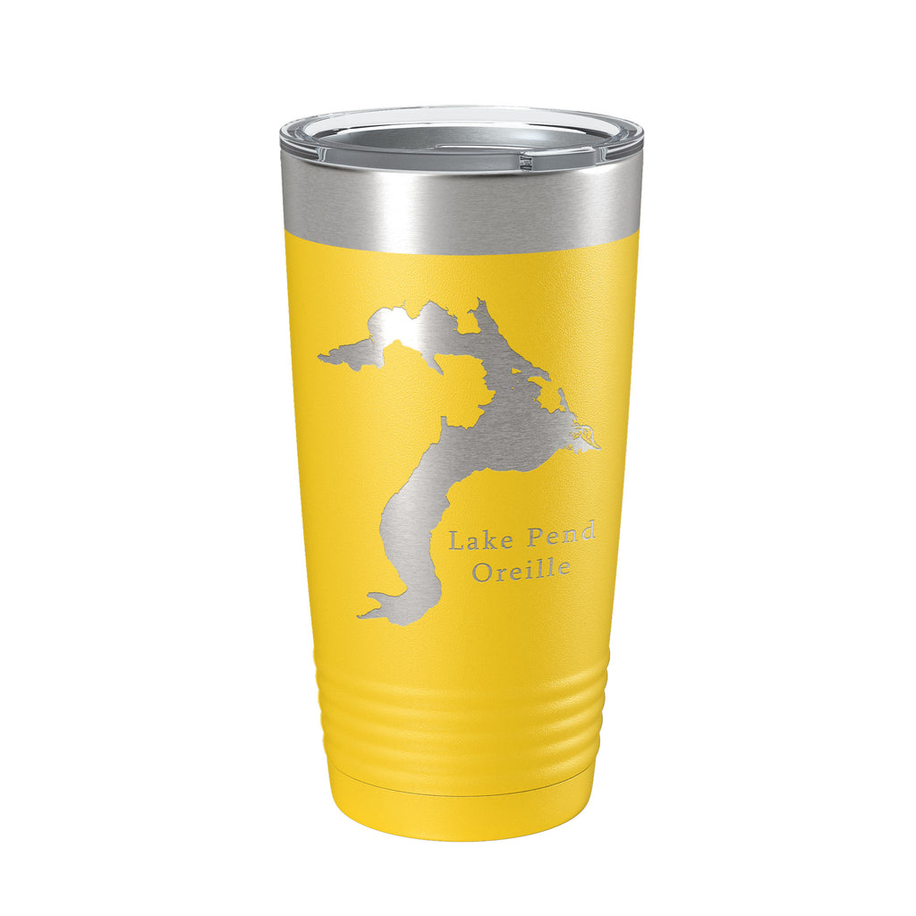 Lake Pend Oreille Map Tumbler Travel Mug Insulated Laser Engraved Coffee Cup Idaho 20 oz