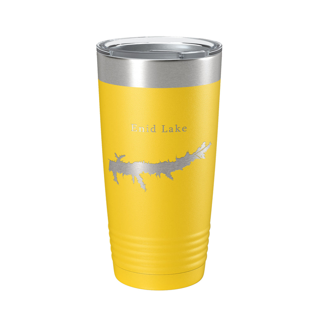 Enid Lake Map Tumbler Travel Mug Insulated Laser Engraved Coffee Cup Mississippi 20 oz