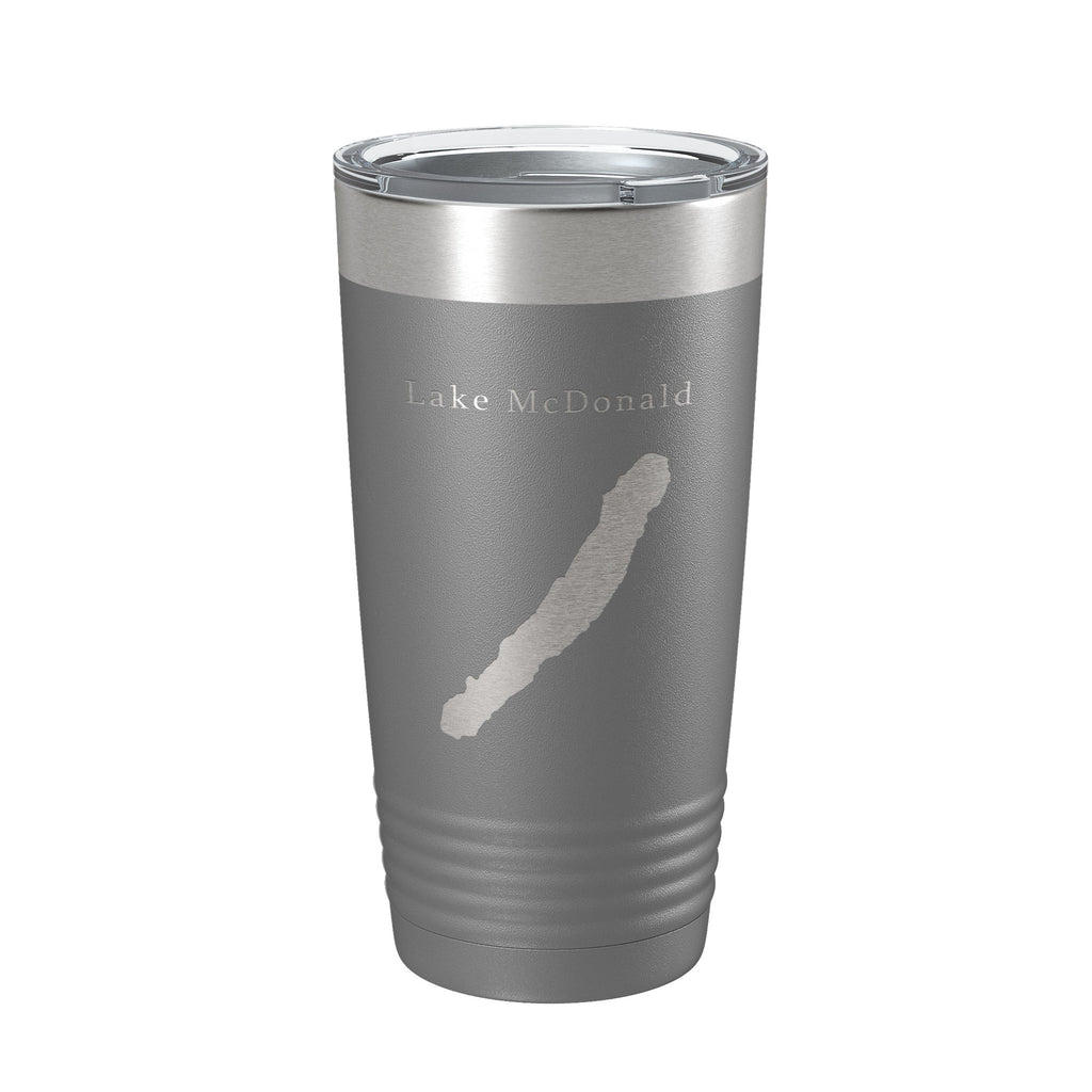 Lake McDonald Map Tumbler Travel Mug Insulated Laser Engraved Coffee Cup Glacier National Park Montana 20 oz