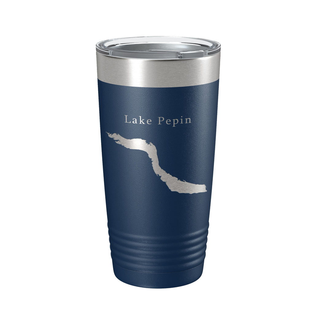 Lake Pepin Map Tumbler Travel Mug Insulated Laser Engraved Coffee Cup Minnesota Wisconsin 20 oz