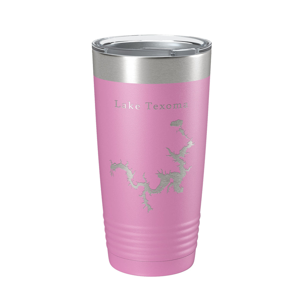 Lake Texoma Map Tumbler Travel Mug Insulated Laser Engraved Coffee Cup Oklahoma Texas 20 oz