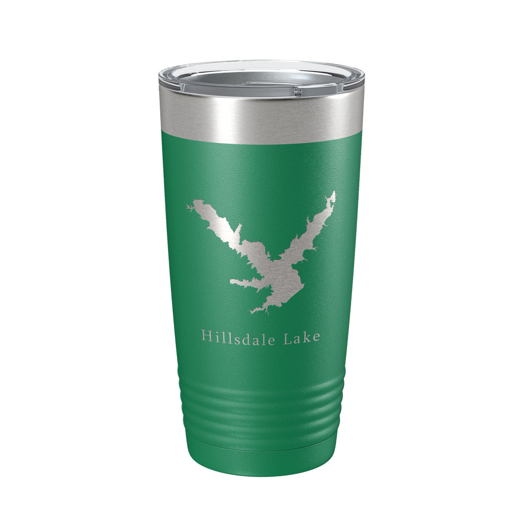 Hillsdale Lake Map Tumbler Travel Mug Insulated Laser Engraved Coffee Cup Kansas 20 oz