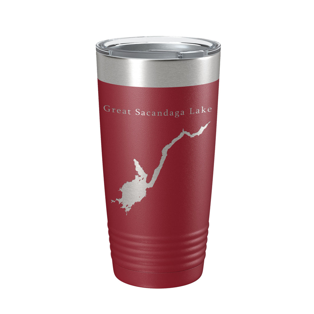 Great Sacandaga Lake Map Tumbler Travel Mug Insulated Laser Engraved Coffee Cup New York 20 oz