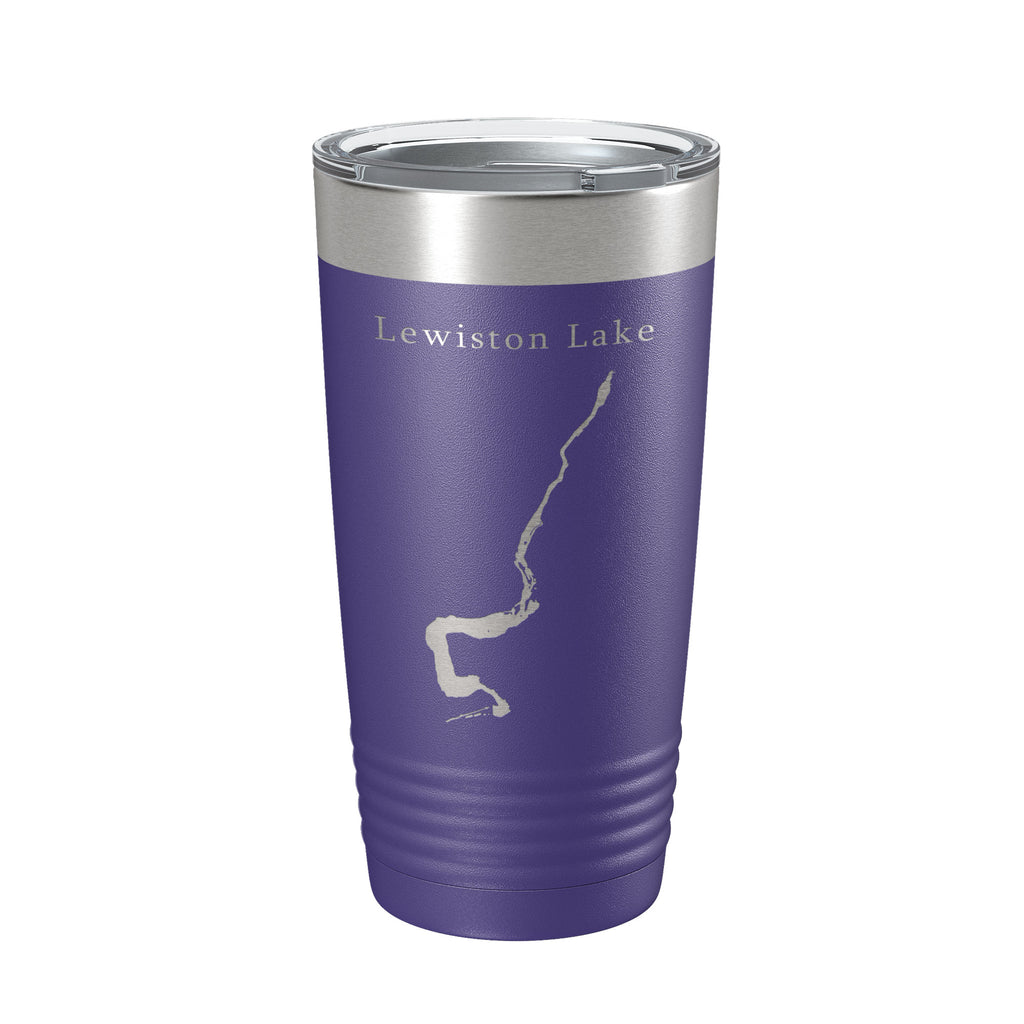 Lewiston Lake Map Tumbler Travel Mug Insulated Laser Engraved Coffee Cup California 20 oz