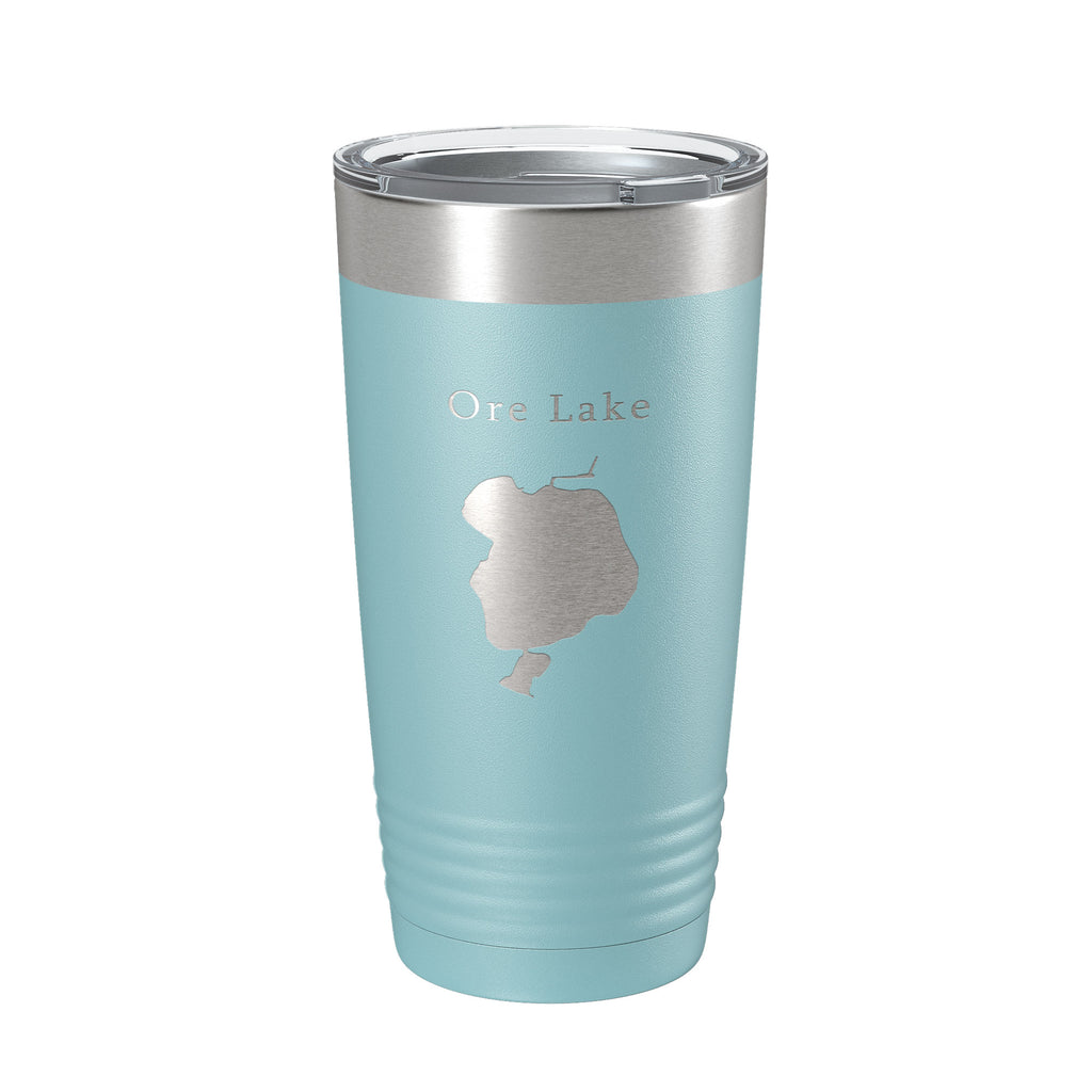 Ore Lake Map Tumbler Travel Mug Insulated Laser Engraved Coffee Cup Huron River Chain of Lakes Michigan 20 oz