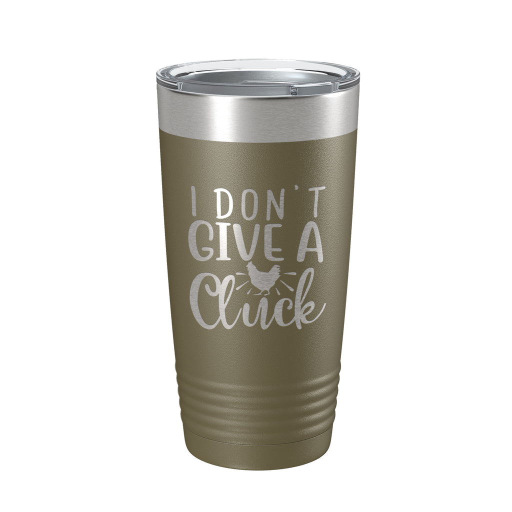 I Don't Give A Cluck Tumbler Funny Chicken Travel Mug Gift Insulated Laser Engraved Coffee Cup 20 oz