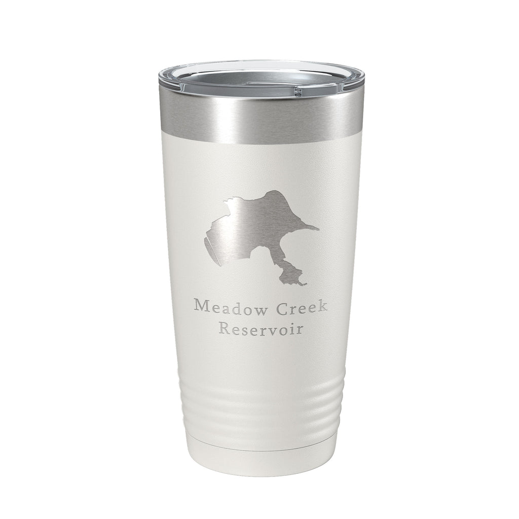 Meadow Creek Reservoir Tumbler Lake Map Travel Mug Insulated Laser Engraved Coffee Cup Colorado 20 oz