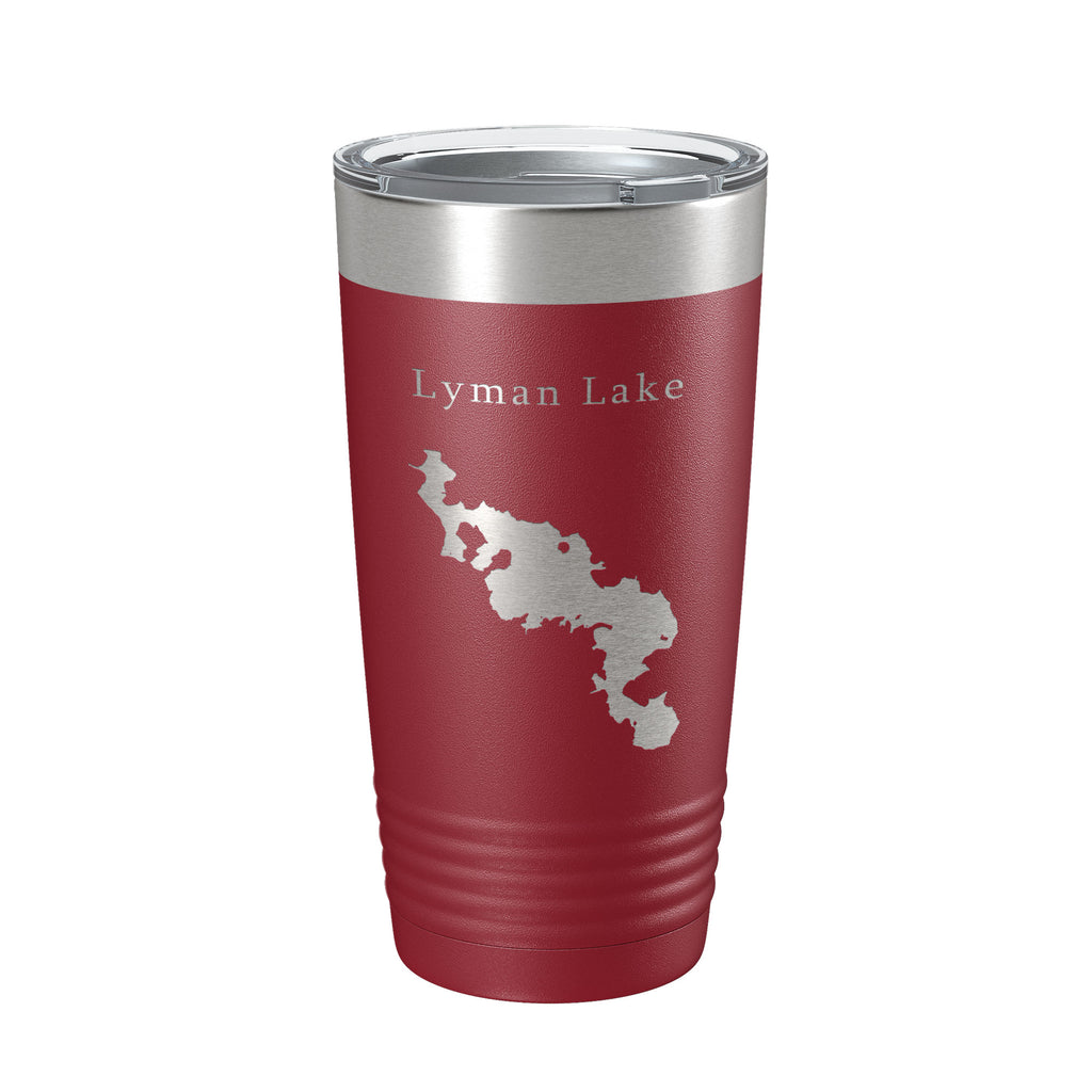 Lyman Lake Map Tumbler Travel Mug Insulated Laser Engraved Coffee Cup Arizona 20 oz