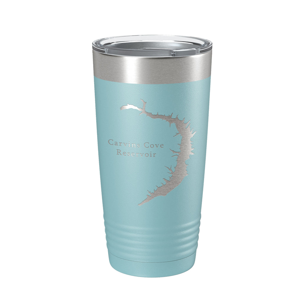 Carvins Cove Reservoir Tumbler Lake Map Travel Mug Insulated Laser Engraved Coffee Cup Virginia 20 oz