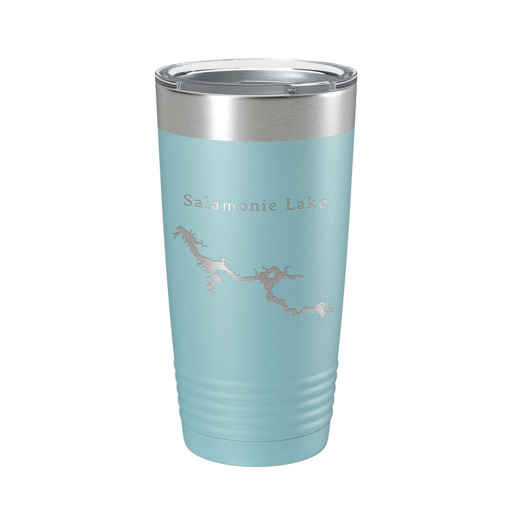 Salamonie Lake Map Tumbler Travel Mug Insulated Laser Engraved Coffee Cup Indiana 20 oz