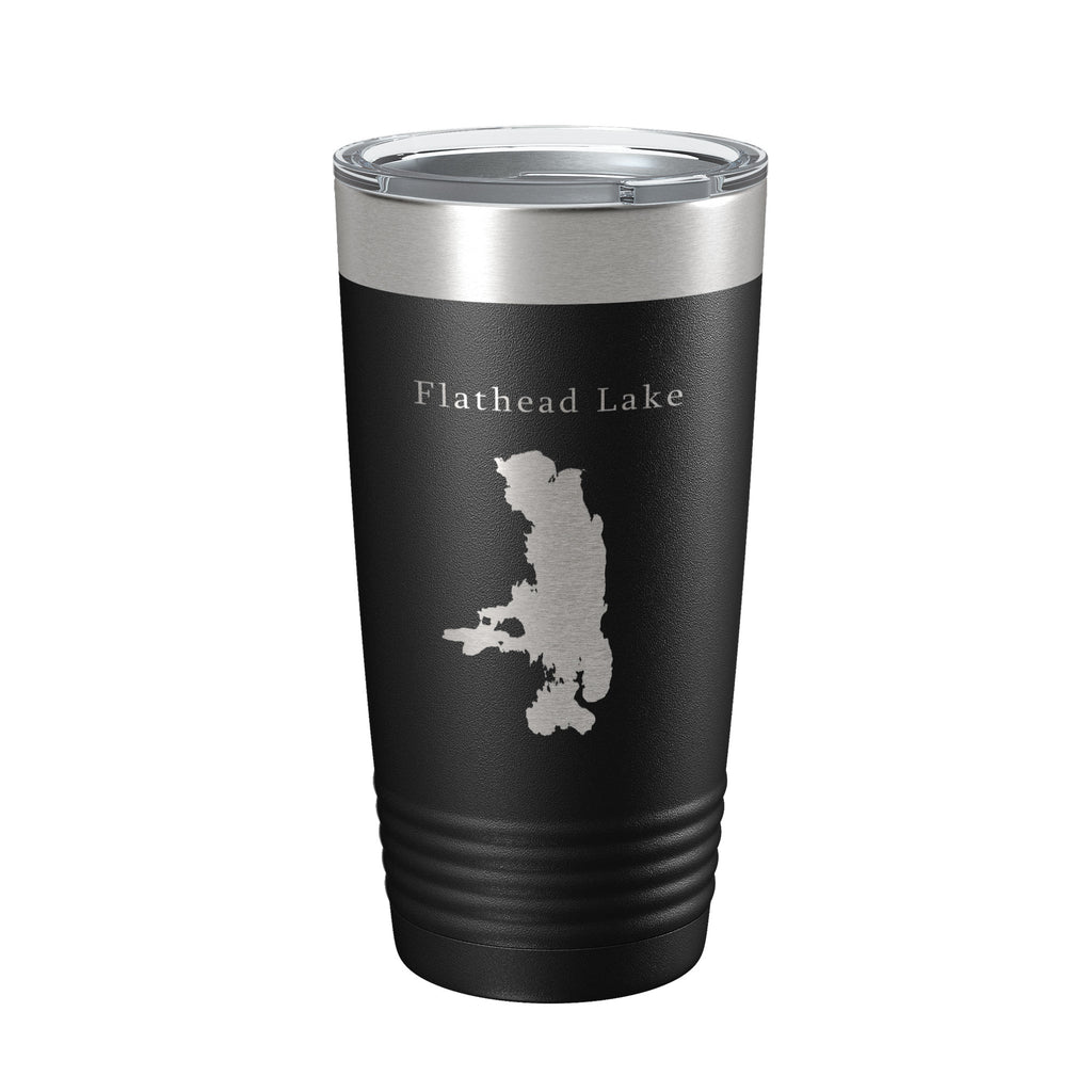 Flathead Lake Map Tumbler Travel Mug Insulated Laser Engraved Coffee Cup Missoula Montana 20 oz