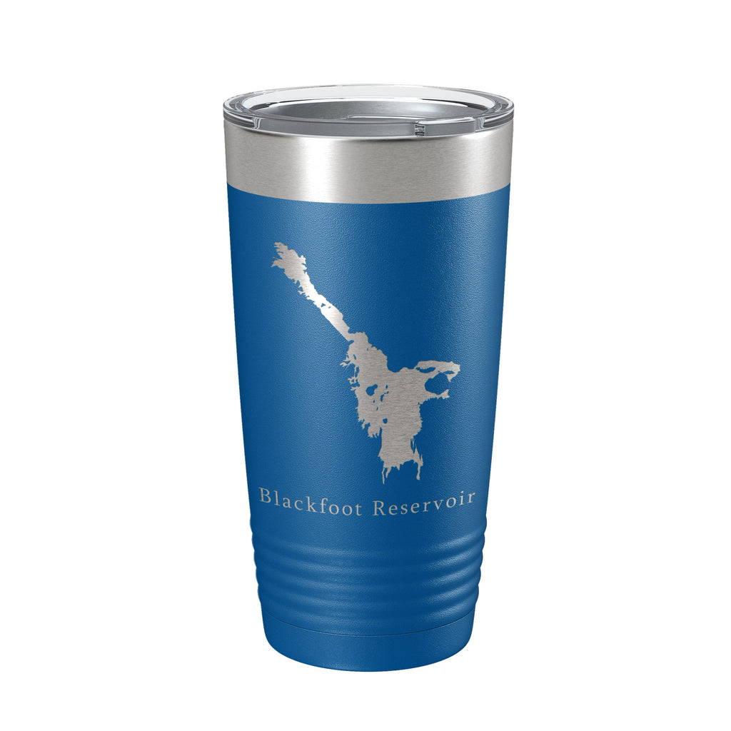 Blackfoot Reservoir Tumbler Lake Map Travel Mug Insulated Laser Engraved Coffee Cup Idaho 20 oz