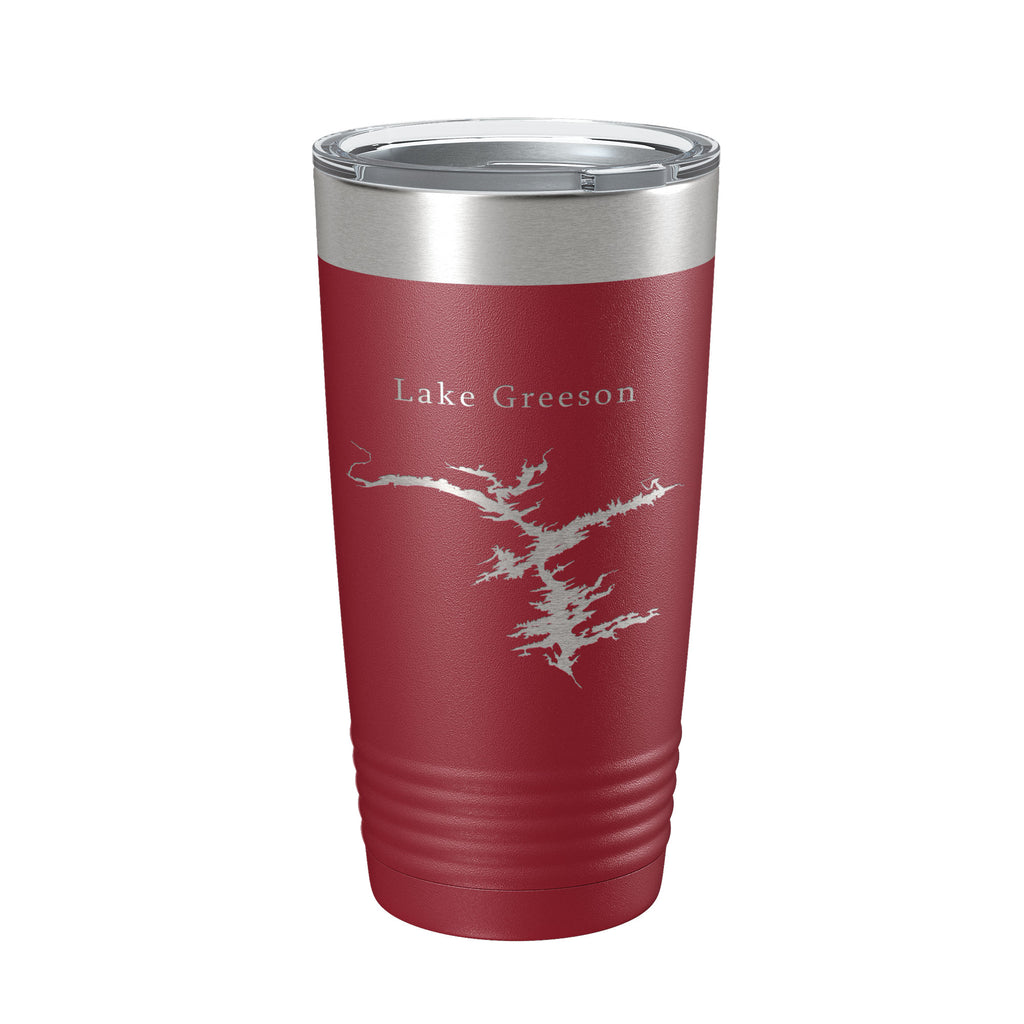 Lake Greeson Map Tumbler Travel Mug Insulated Laser Engraved Coffee Cup Arkansas 20 oz