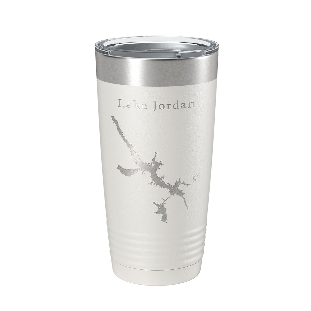 Lake Jordan Map Tumbler Travel Mug Insulated Laser Engraved Coffee Cup Alabama 20 oz