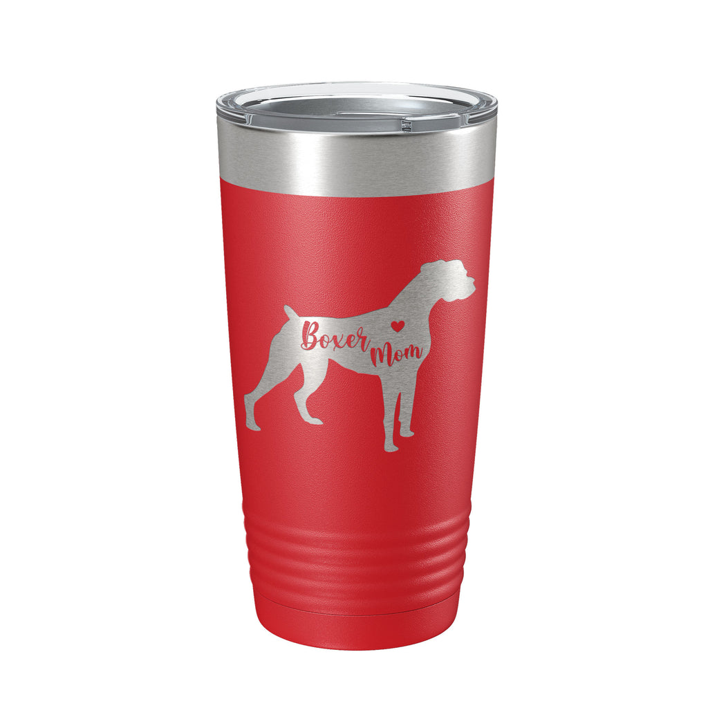 Boxer Mom Tumbler Dog Travel Mug Gift Insulated Laser Engraved Coffee Cup 20 oz