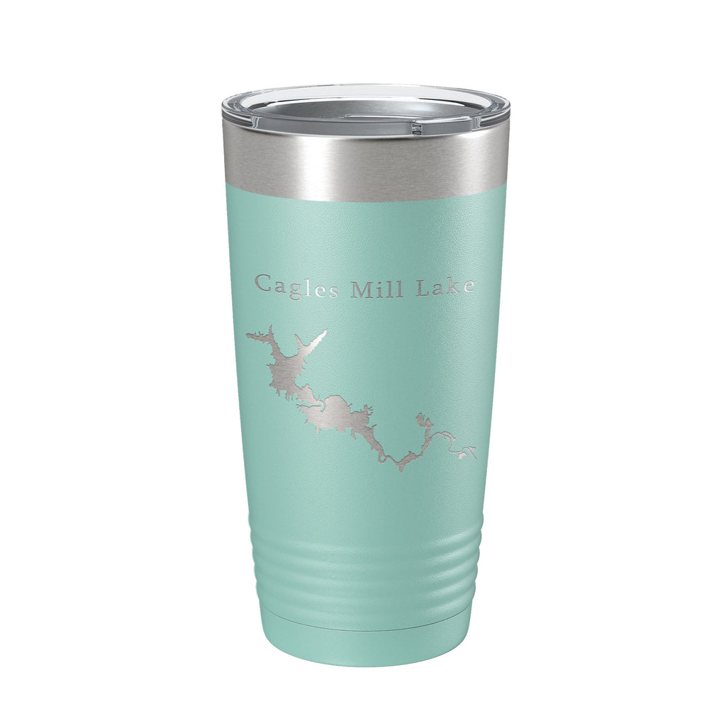 Cagles Mill Lake Map Tumbler Travel Mug Insulated Laser Engraved Coffee Cup Indiana 20 oz