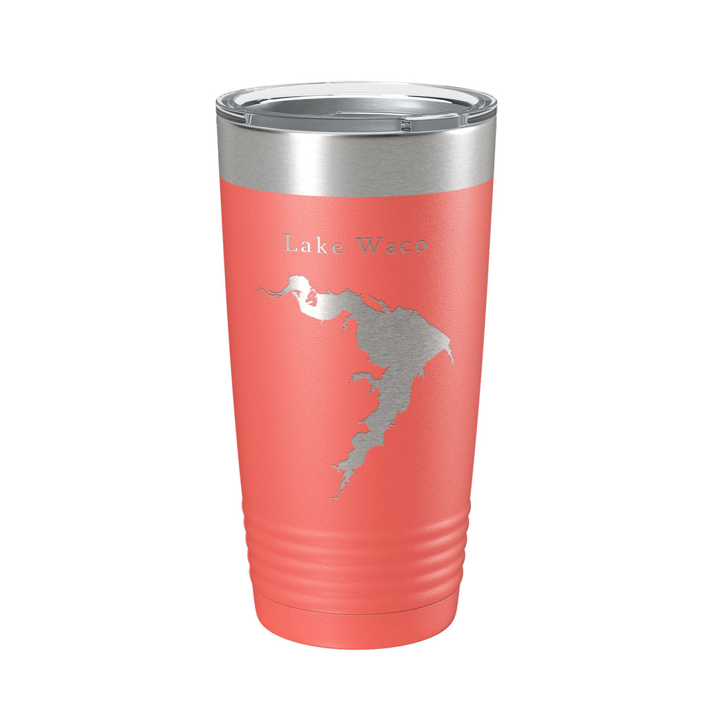 Lake Waco Map Tumbler Travel Mug Insulated Laser Engraved Coffee Cup Texas 20 oz