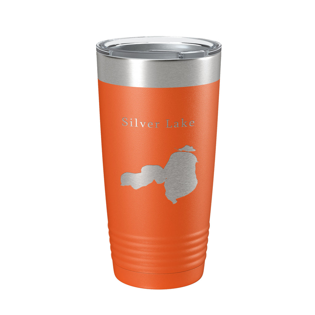 Silver Lake Map Tumbler Travel Mug Insulated Laser Engraved Coffee Cup Iowa 20 oz