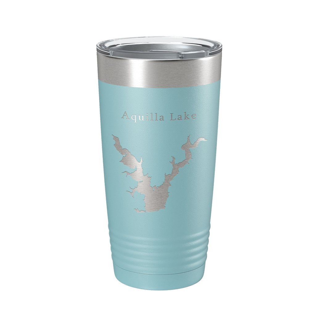 Aquilla Lake Map Tumbler Travel Mug Insulated Laser Engraved Coffee Cup Texas 20 oz