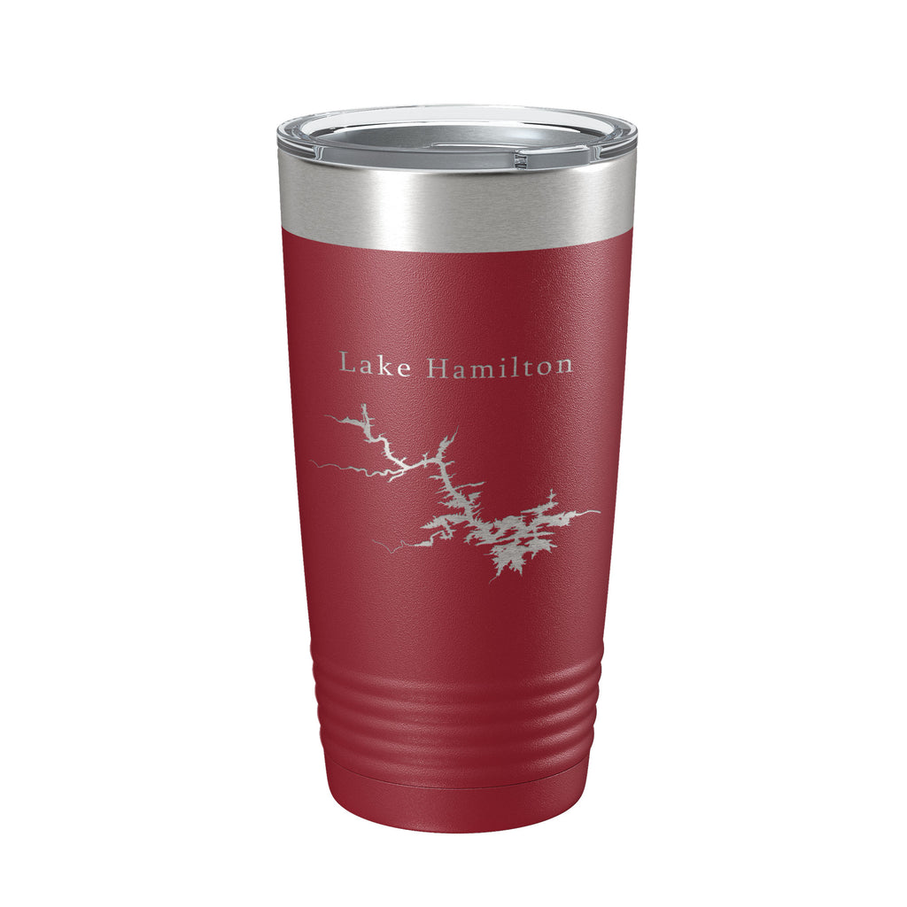 Lake Hamilton Map Tumbler Travel Mug Insulated Laser Engraved Coffee Cup Arkansas 20 oz