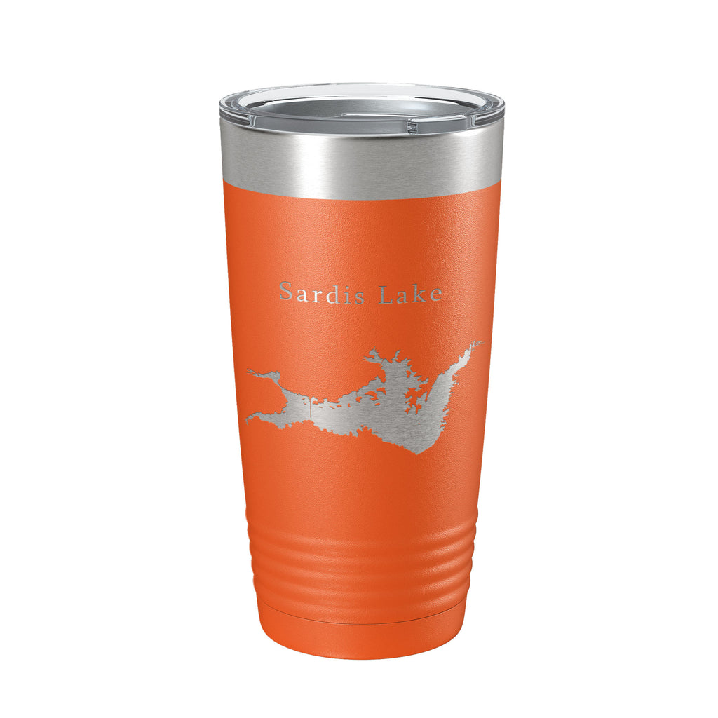 Sardis Lake Map Tumbler Travel Mug Insulated Laser Engraved Coffee Cup Oklahoma 20 oz