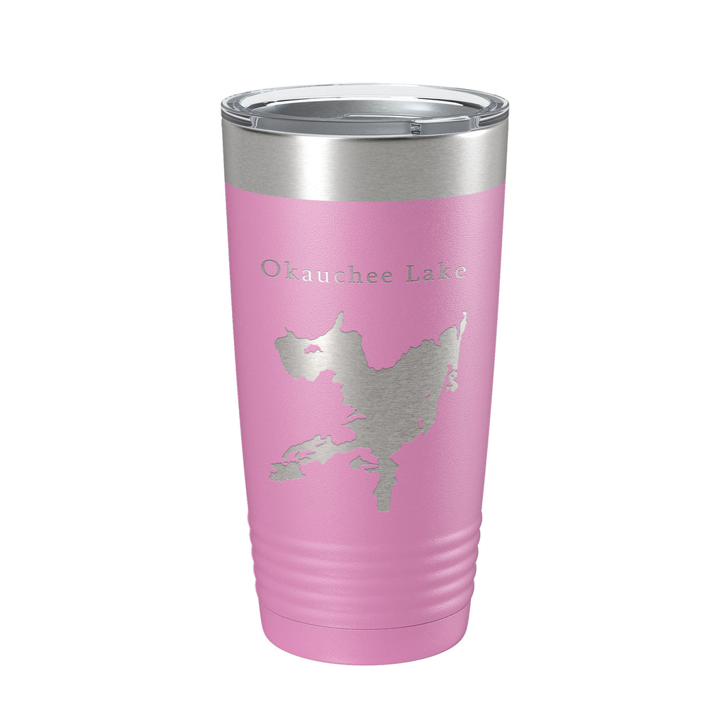 Okauchee Lake Map Tumbler Travel Mug Insulated Laser Engraved Coffee Cup Wisconsin 20 oz