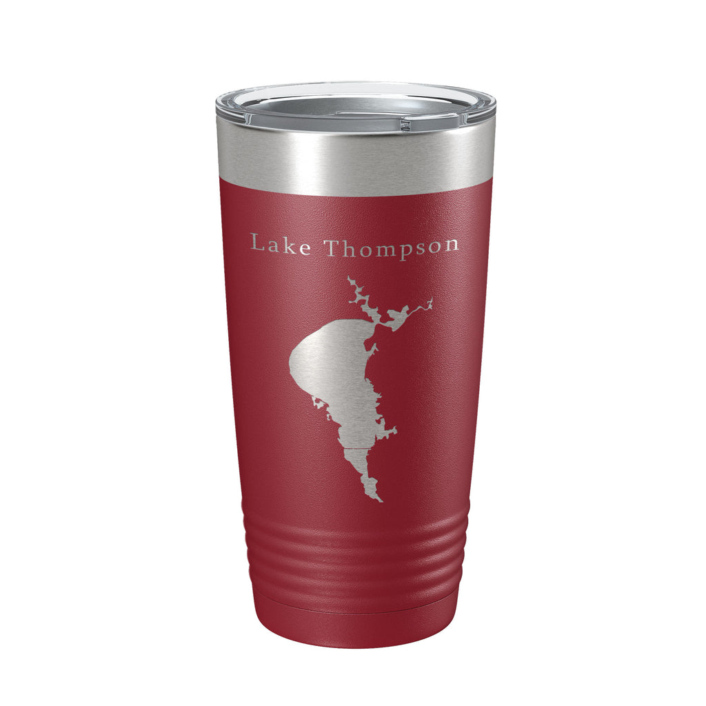 Lake Thompson Map Tumbler Travel Mug Insulated Laser Engraved Coffee Cup South Dakota 20 oz