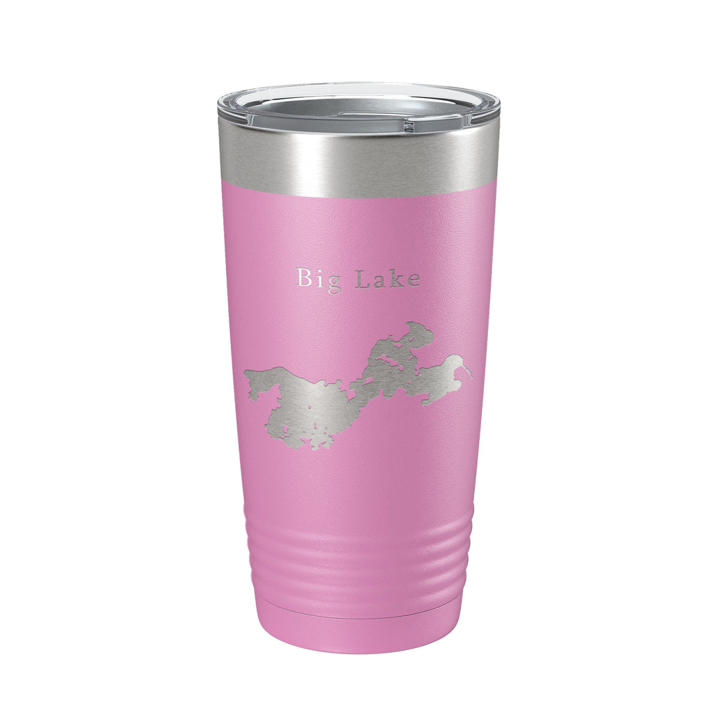 Big Lake Map Tumbler Travel Mug Insulated Laser Engraved Coffee Cup Alaska 20 oz