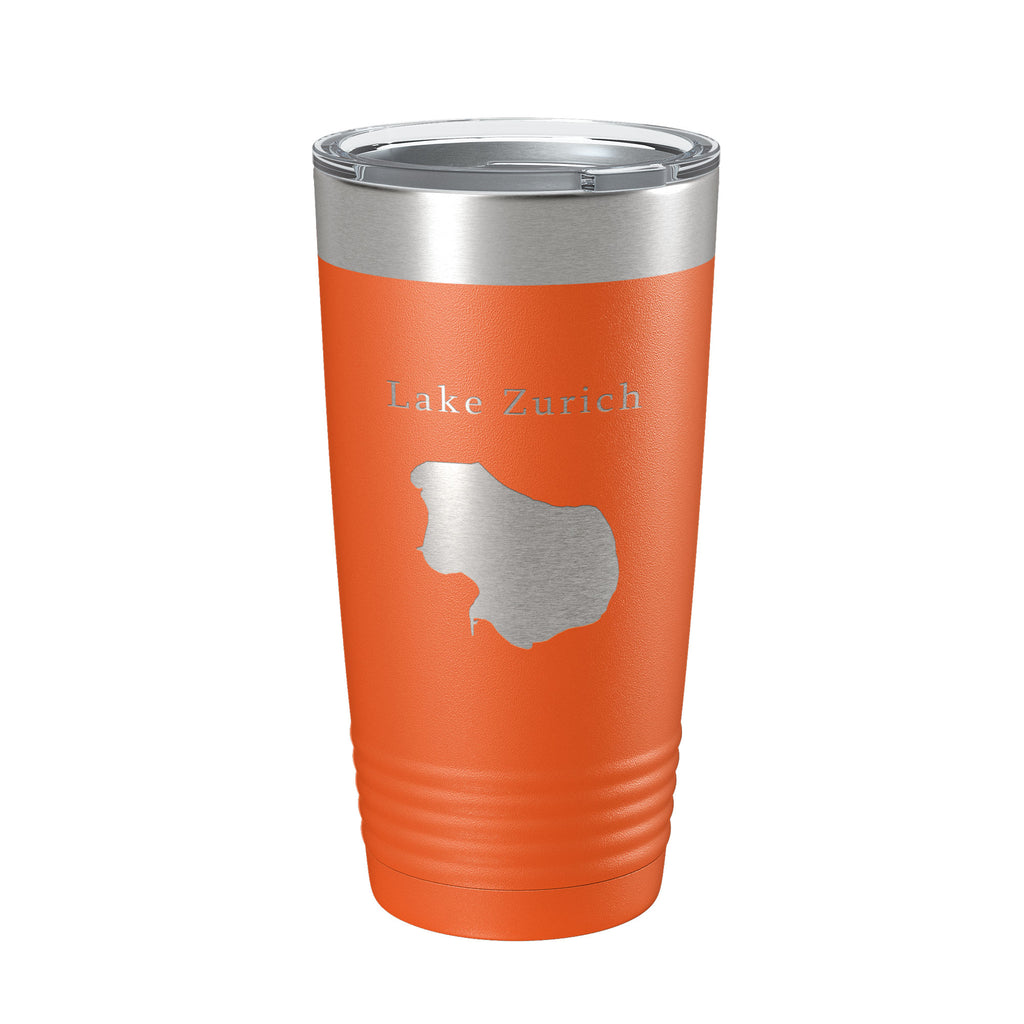 Lake Zurich Map Tumbler Travel Mug Insulated Laser Engraved Coffee Cup Illinois 20 oz