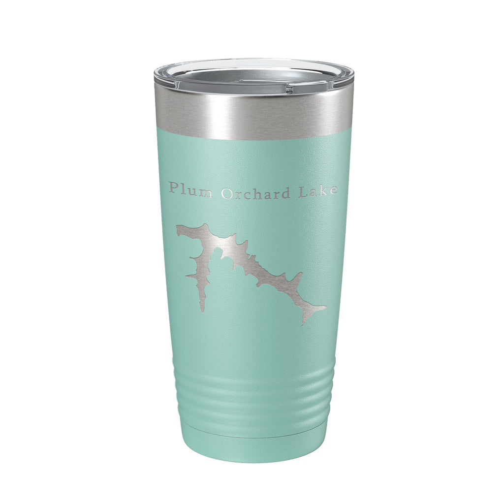 Plum Orchard Lake Map Tumbler Travel Mug Insulated Laser Engraved Coffee Cup West Virginia 20 oz