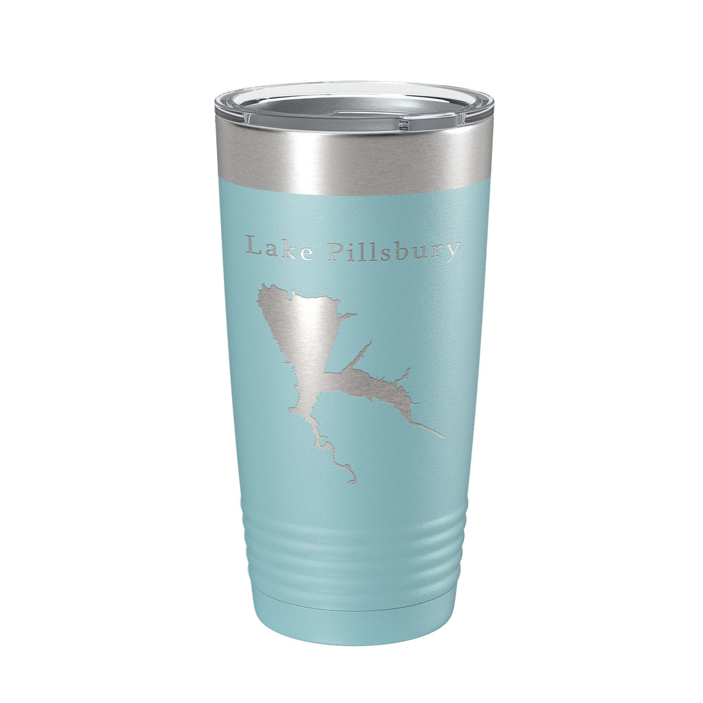 Lake Pillsbury Map Tumbler Travel Mug Insulated Laser Engraved Coffee Cup California 20 oz