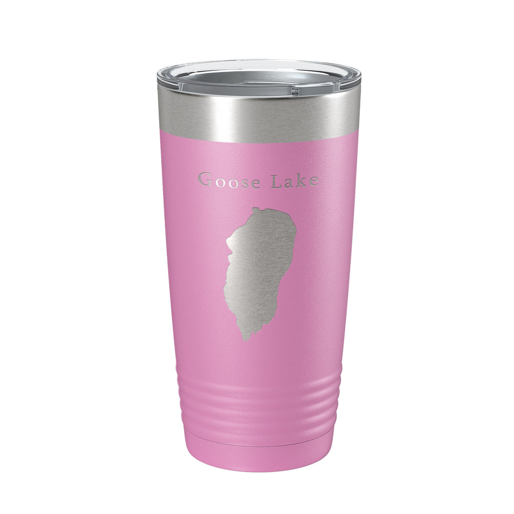 Goose Lake Map Tumbler Travel Mug Insulated Laser Engraved Coffee Cup California Oregon 20 oz