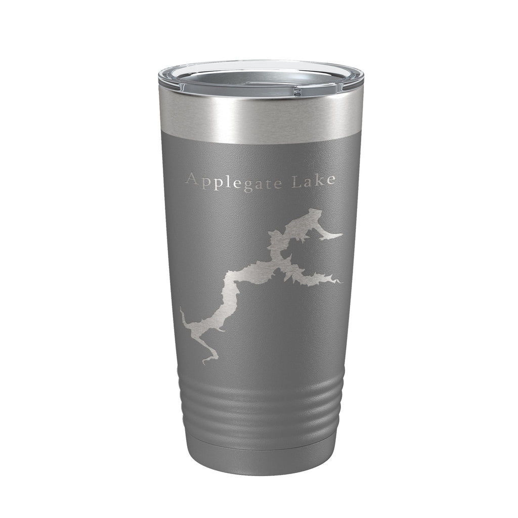 Applegate Lake Map Tumbler Travel Mug Insulated Laser Engraved Coffee Cup Oregon 20 oz