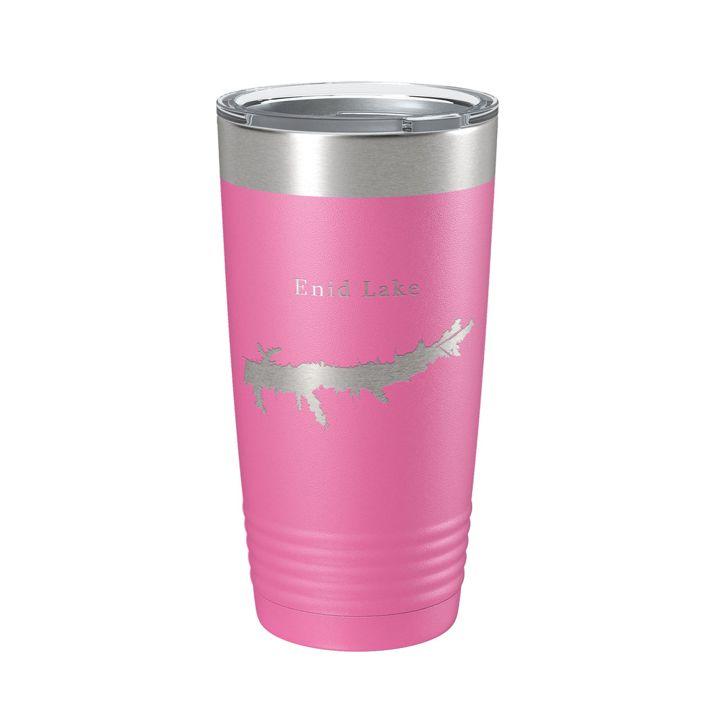 Enid Lake Map Tumbler Travel Mug Insulated Laser Engraved Coffee Cup Mississippi 20 oz