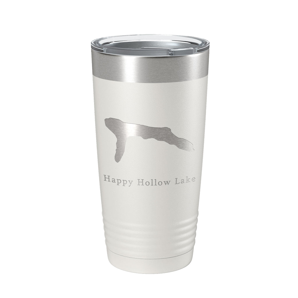 Happy Hollow Lake Map Tumbler Travel Mug Insulated Laser Engraved Coffee Cup Illinois 20 oz