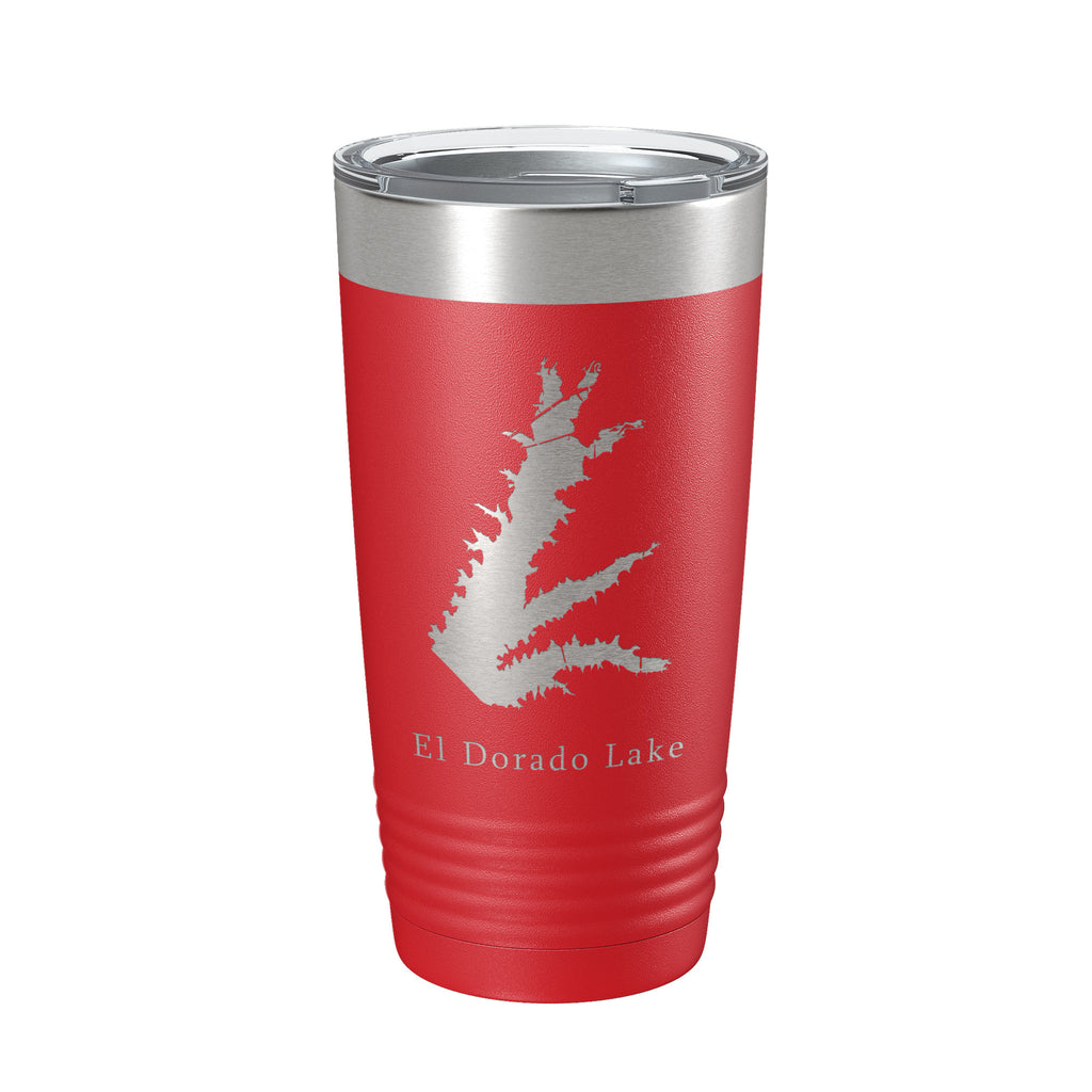 El Dorado Lake Map Tumbler Travel Mug Insulated Laser Engraved Coffee Cup Kansas 20 oz