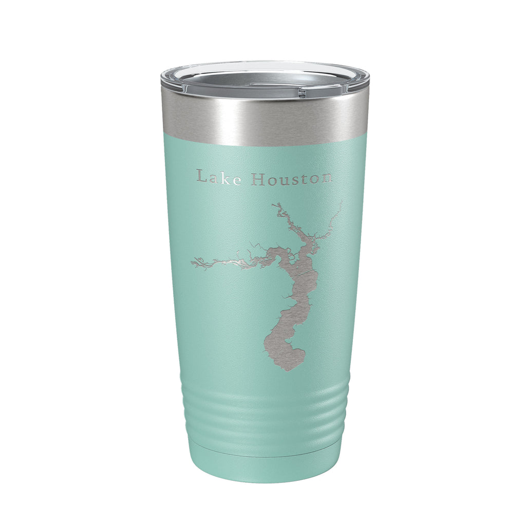 Lake Houston Map Tumbler Travel Mug Insulated Laser Engraved Coffee Cup Texas 20 oz