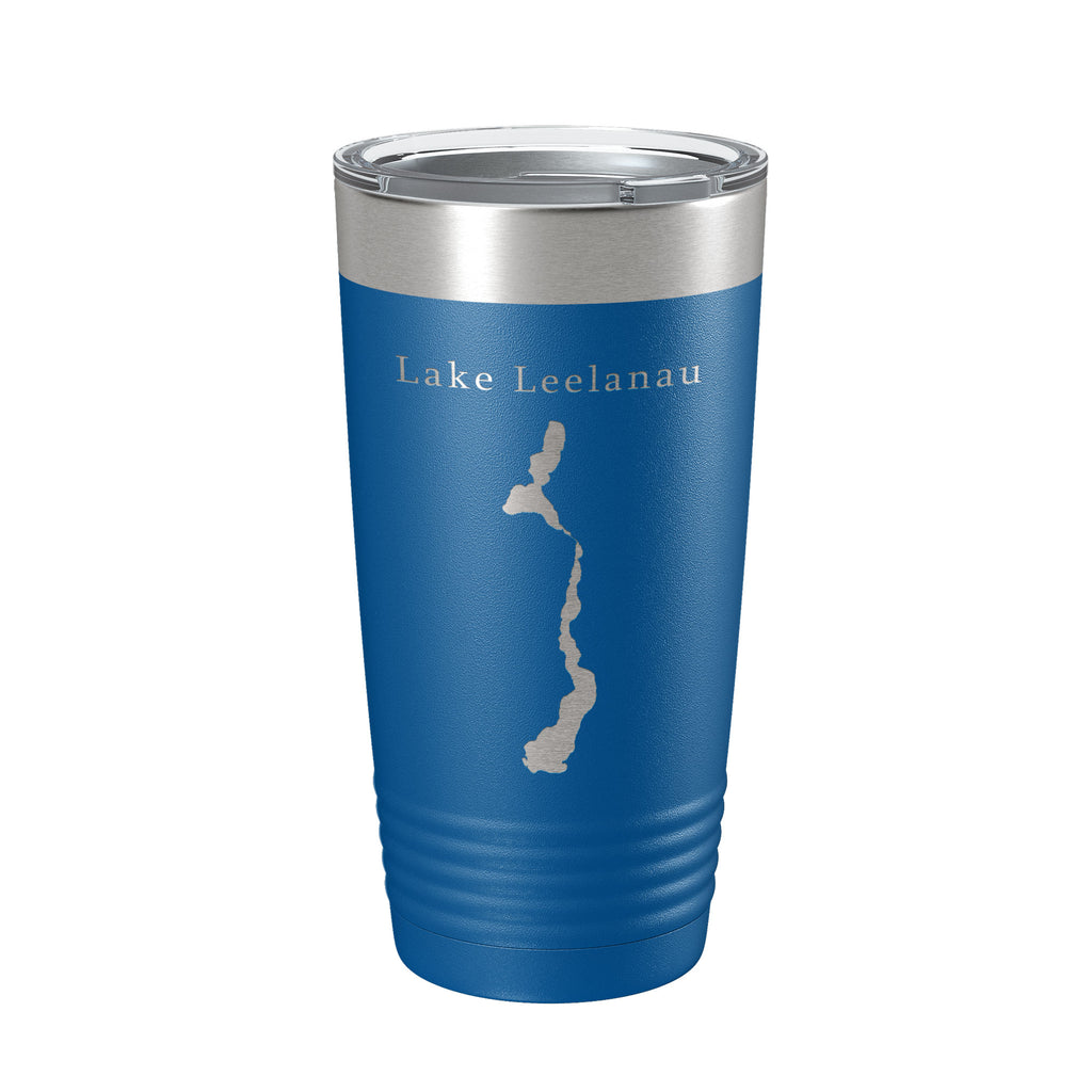 Lake Leelanau Map Tumbler Travel Mug Insulated Laser Engraved Coffee Cup Michigan 20 oz